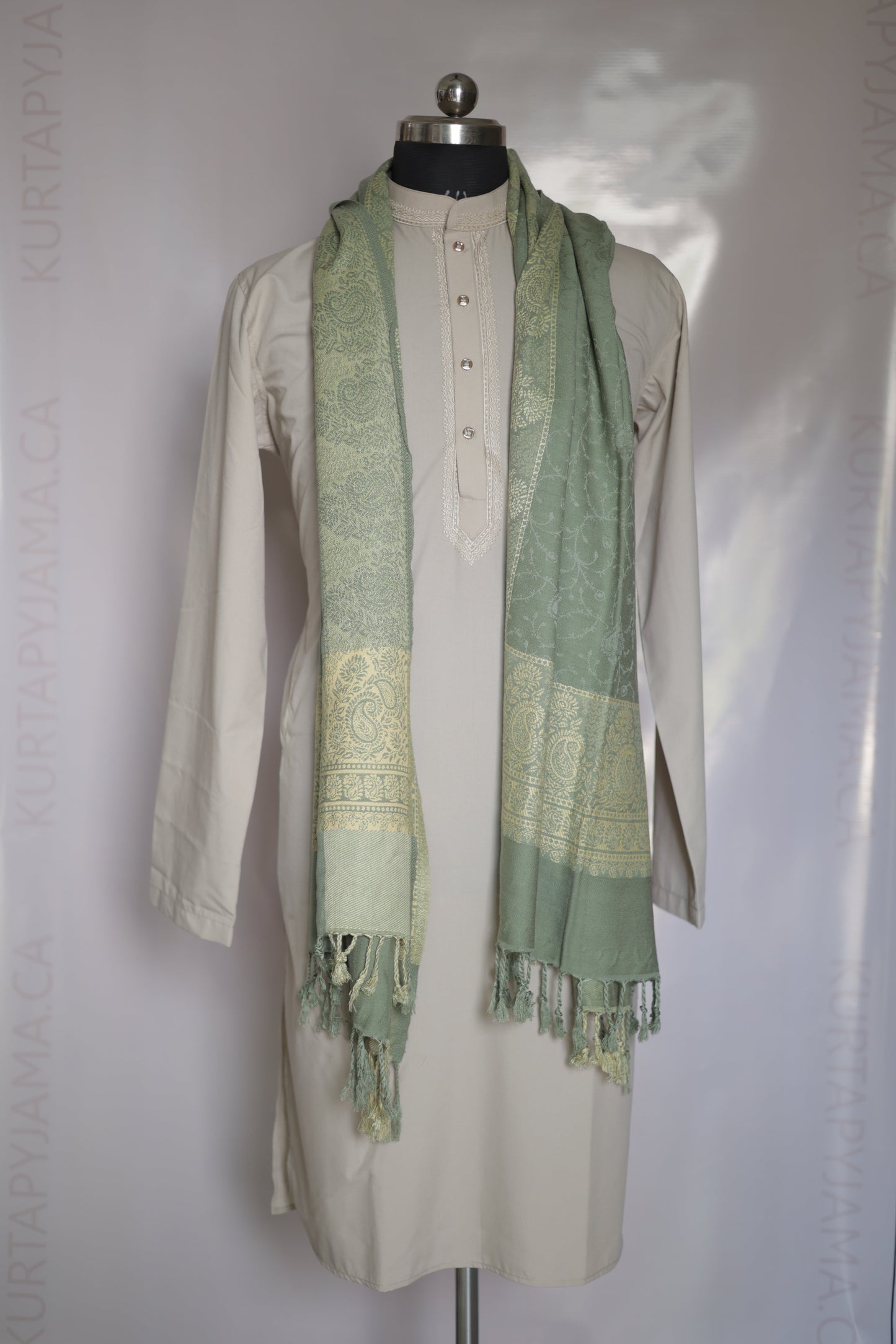 KPSH0132 Sage Green Shawl For Men
