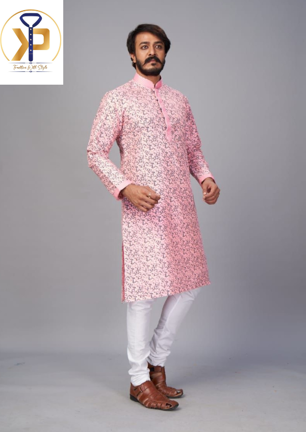 Pink kurta pajama design sale