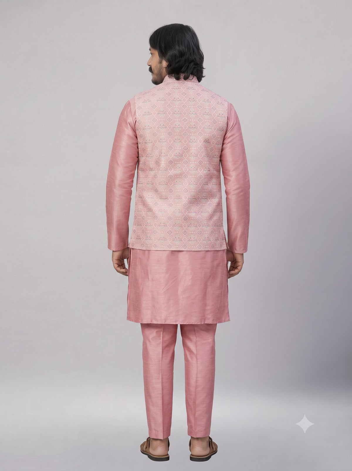 KPJ7020 Designer Work Pink Nehru Jacket