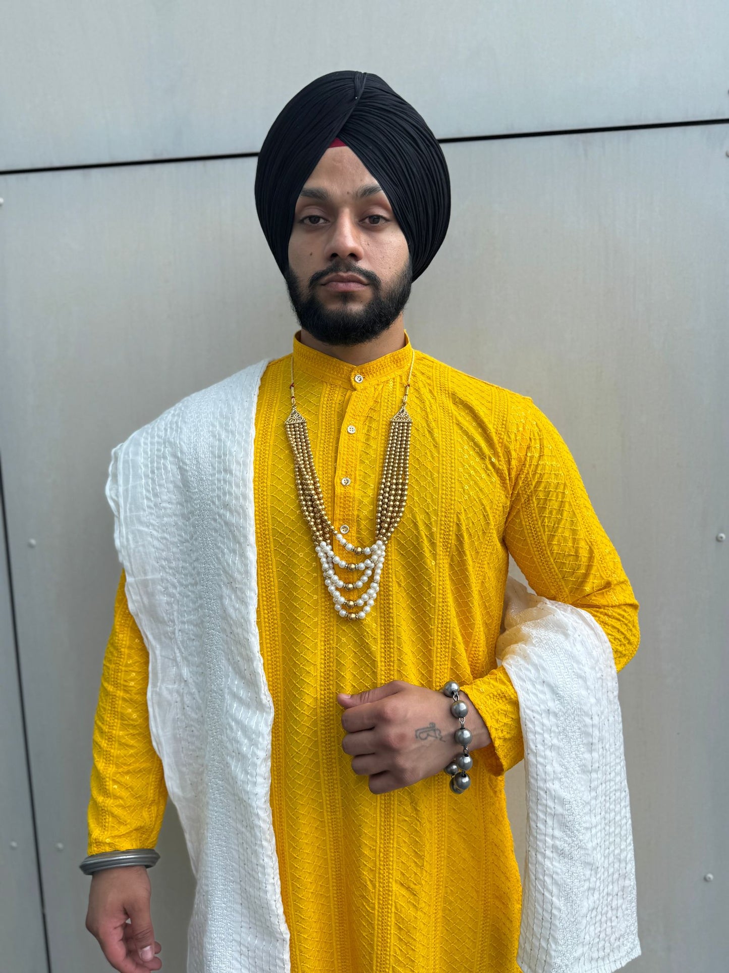 KPM0005 Gold and White Design Mala - Kurtapyjama.ca