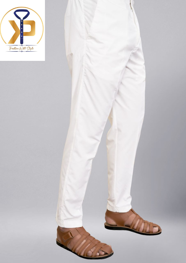 KPJ4002 White Polo Pant - Kurtapyjama.ca