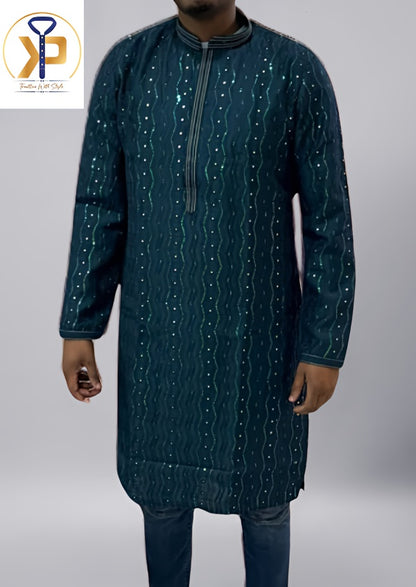 teal designer kurta pyjama