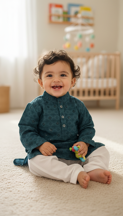 KPK7111 Teal Kurta Pyjama Set 1-2y