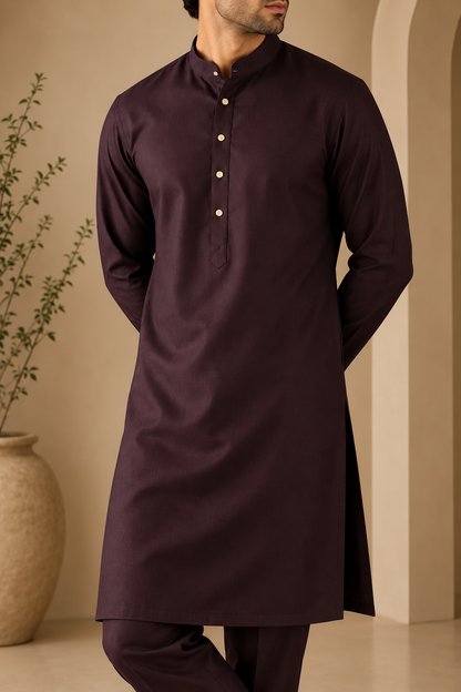 KPC1056 Classic Deep Wine Kurta Pant Set