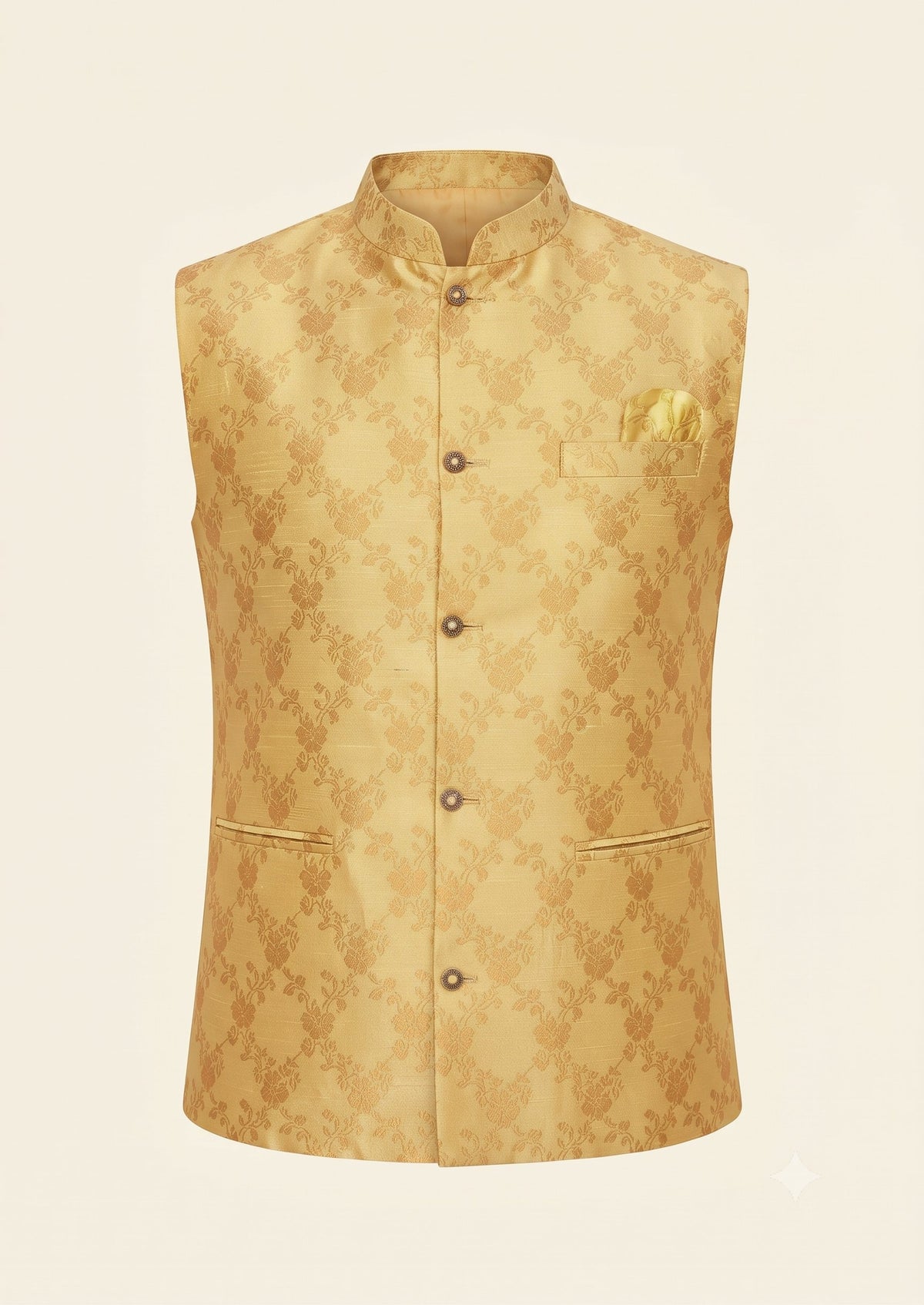 KPJ7017 Golden Designer Nehru Jacket