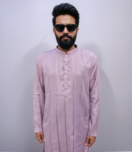 KPD6162 Lilac Cotton Kurta Pyjama Set