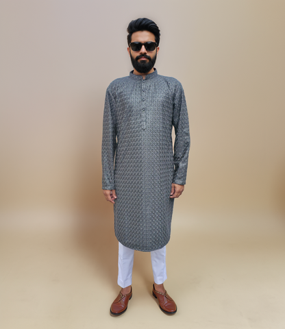 KPD6147 Metallic Olive Green Kurta Pyjama Set