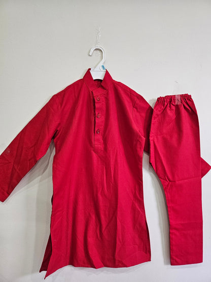 plain red kurta pyjama 5-6y