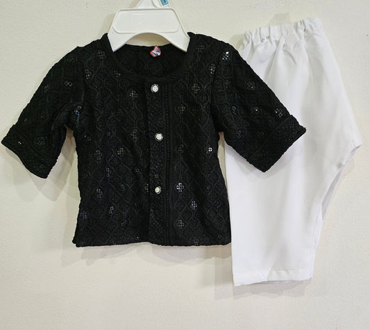 black kurta pyjama set