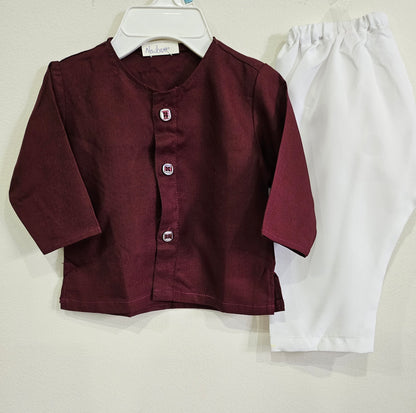 maroon kurta pyjama set newborn