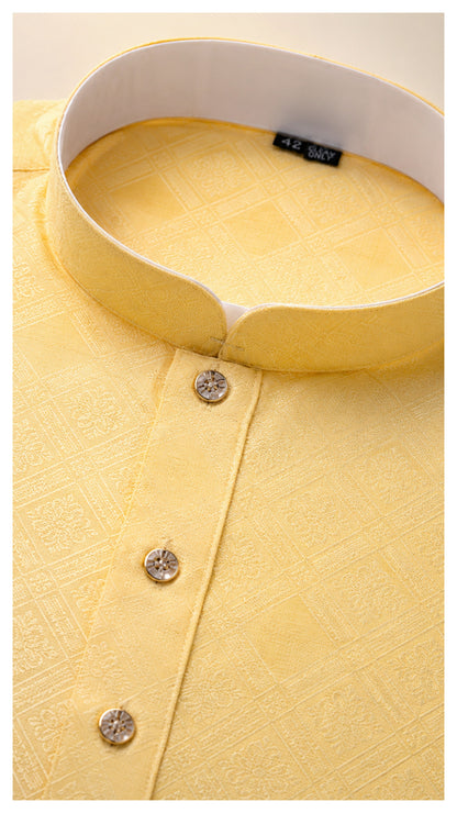 KPD6263 Yellow Thread & Sequins Work Kurta Pyjama Set