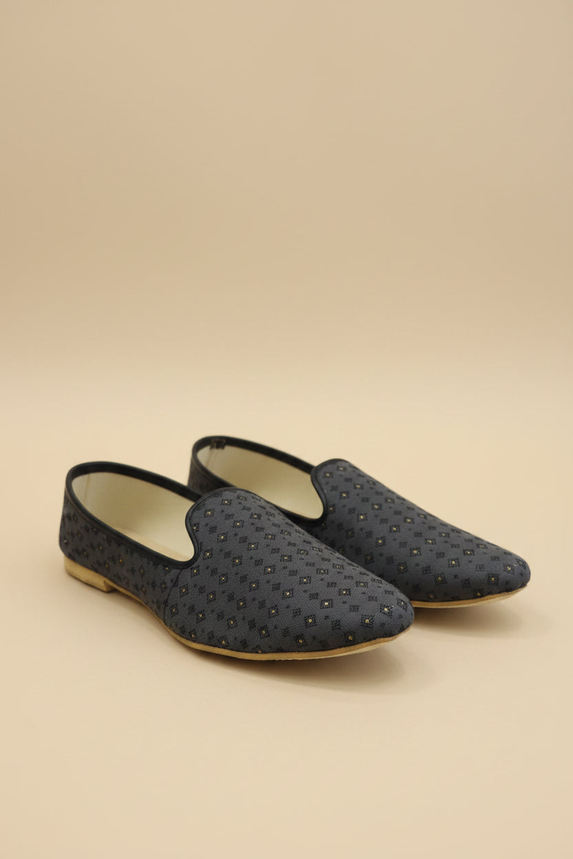KPL0078 Dark Blue Gold Dot Geometric Jutti