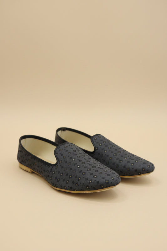 KPL0078 Dark Blue Gold Dot Geometric Jutti