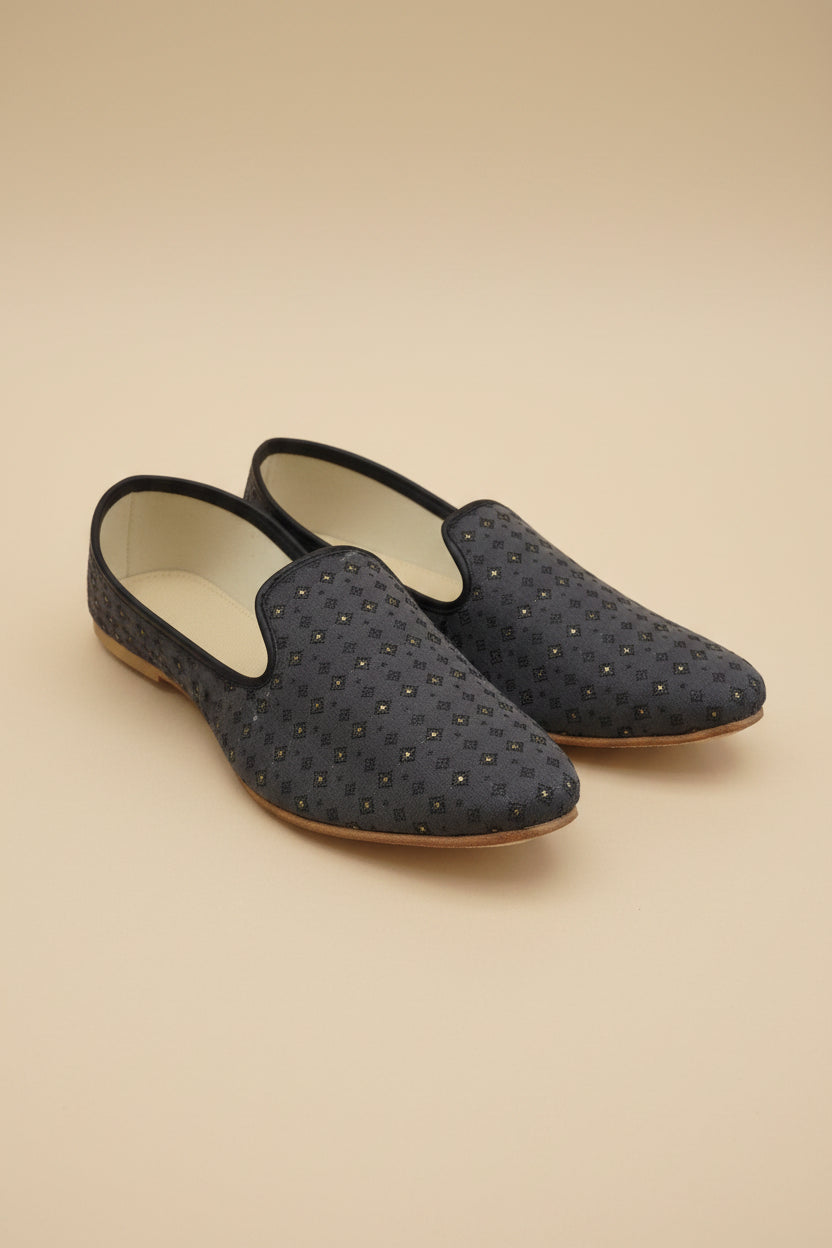 KPL0078 Dark Blue Gold Dot Geometric Jutti