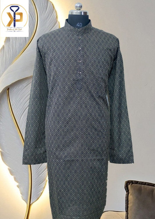 gray plus size kurta pyjama