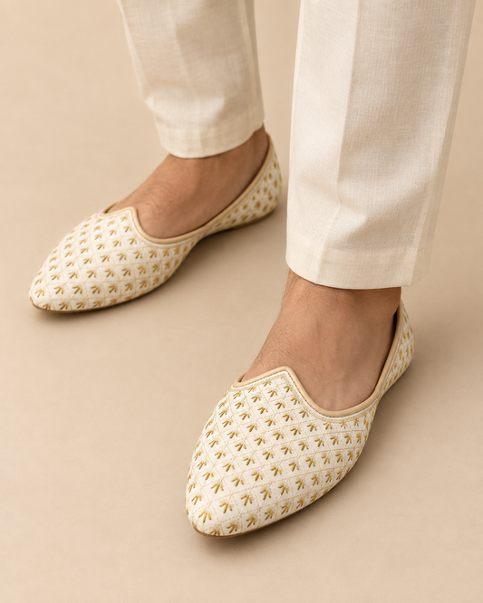 KPL0084 Cream Gold Jutti for Men