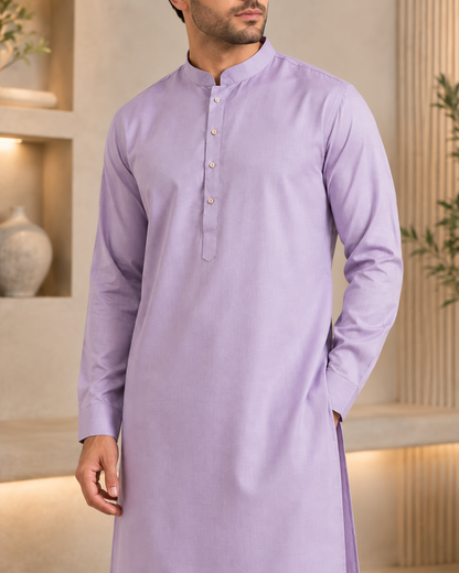 KPC1047 Classic Lavender Kurta Pant Set