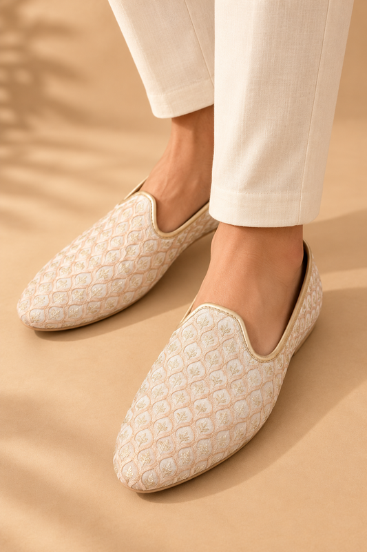 KPL0085 Soft Pink Cream Jutti for Men
