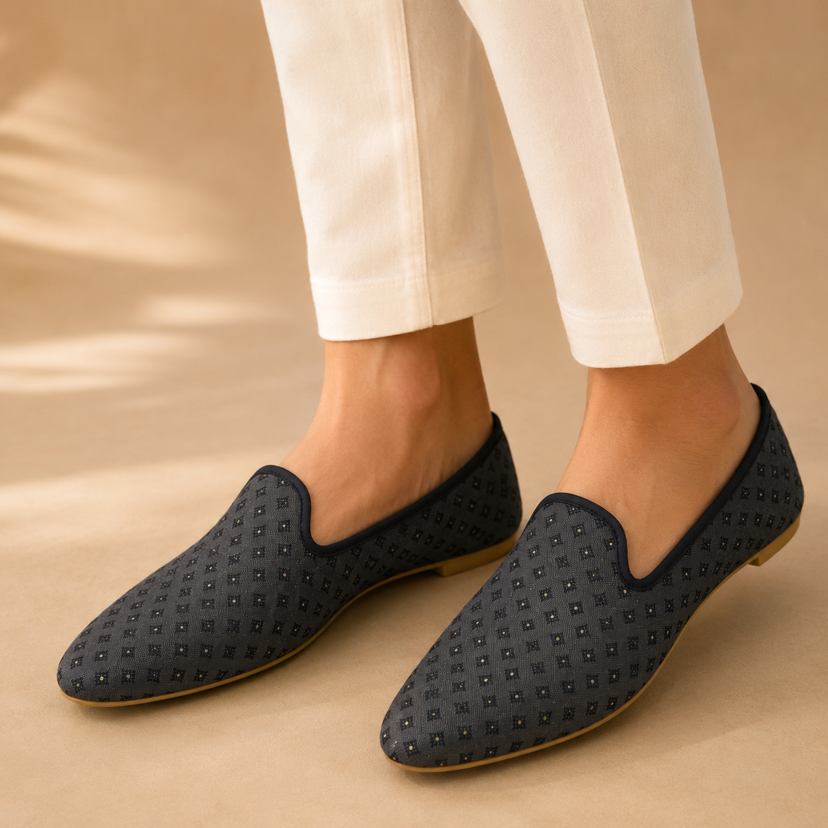 KPL0078 Dark Blue Gold Dot Geometric Jutti