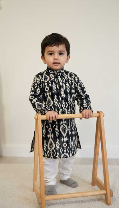 KPK7103 Black Designer Kurta Pyjama Set 2-3 Year