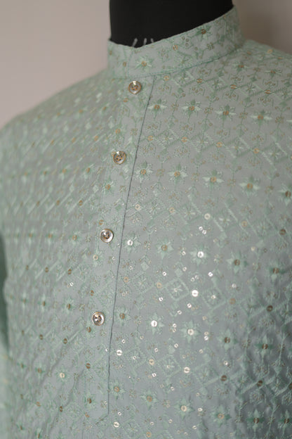 KPD6187 Sea Green Kurta Pyjama Set