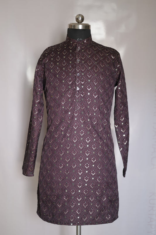 KPD6183 Plum Wine Kurta Pyjama Set