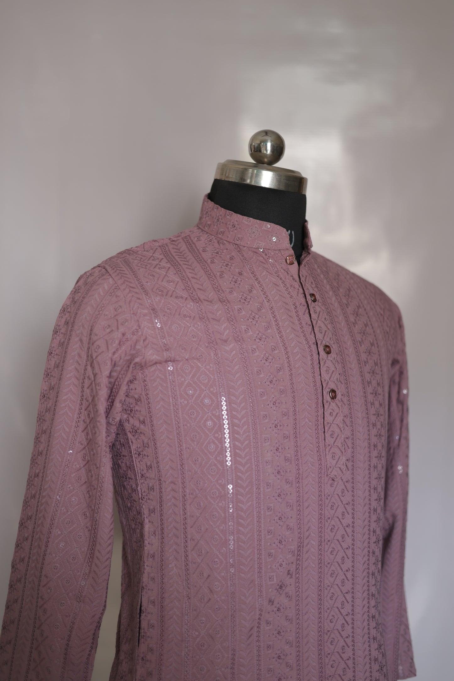 KPD6182 Dusty Rose Sequence Kurta Pyjama Set