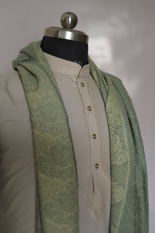 KPSH0132 Sage Green Shawl For Men