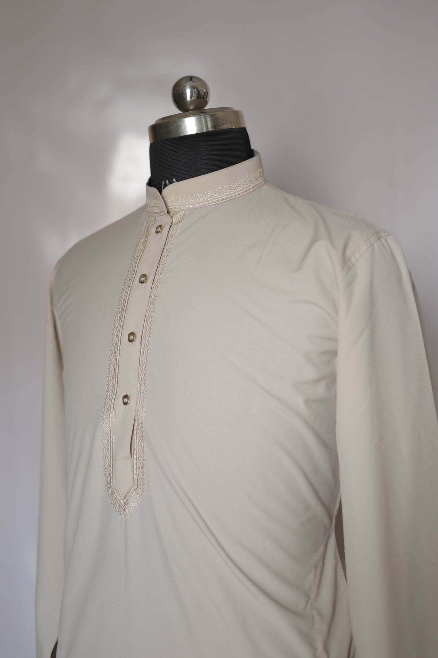 KPD6206 Soft Ivory Embroidery Kurta Pyjama Set