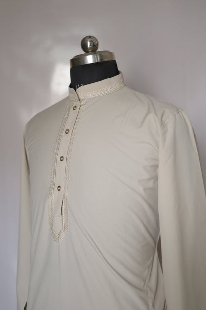 KPD6206 Soft Ivory Embroidery Kurta Pyjama Set