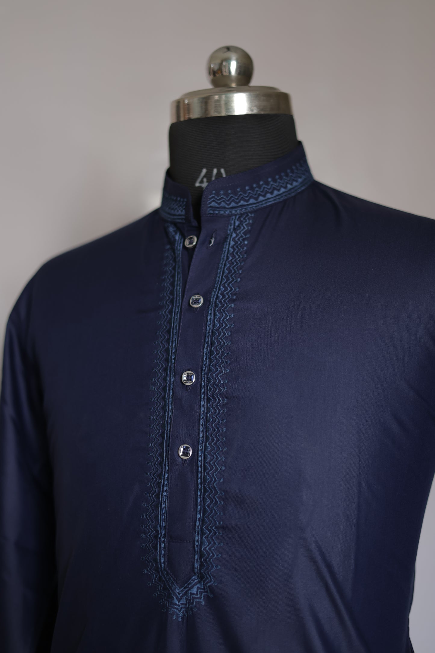 KPD6205 Dark Blue Embroidery Kurta Pyjama Set