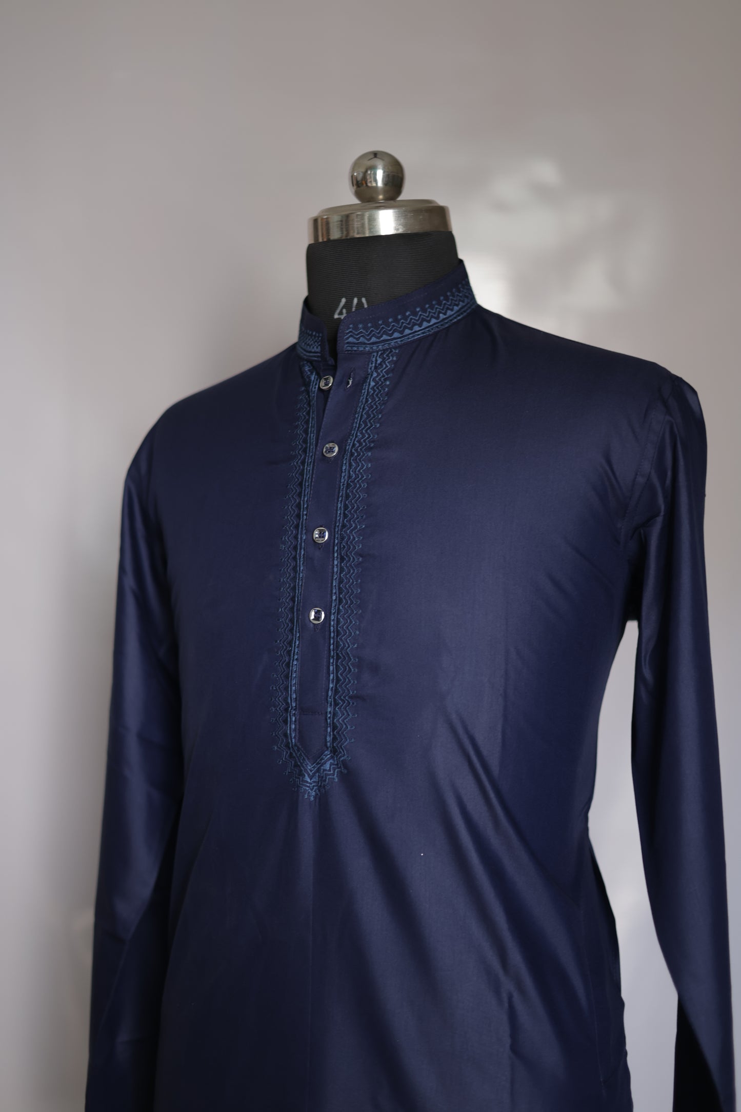 KPD6205 Dark Blue Embroidery Kurta Pyjama Set