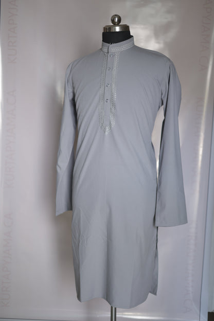 KPD6204 Grey Embroidery Kurta Pyjama Set