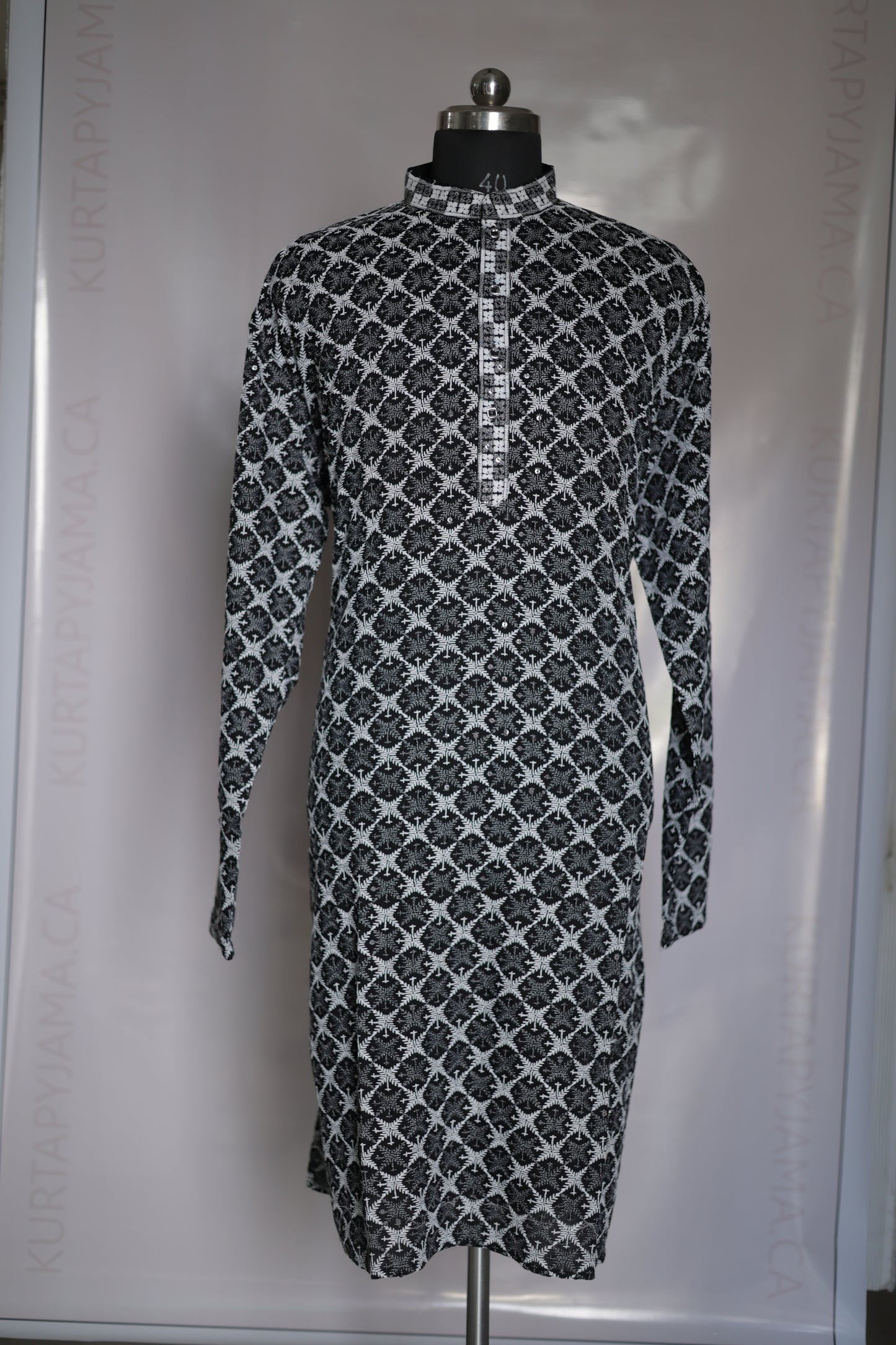 KPD4067 Plus Size Black Kurta with Pyjama