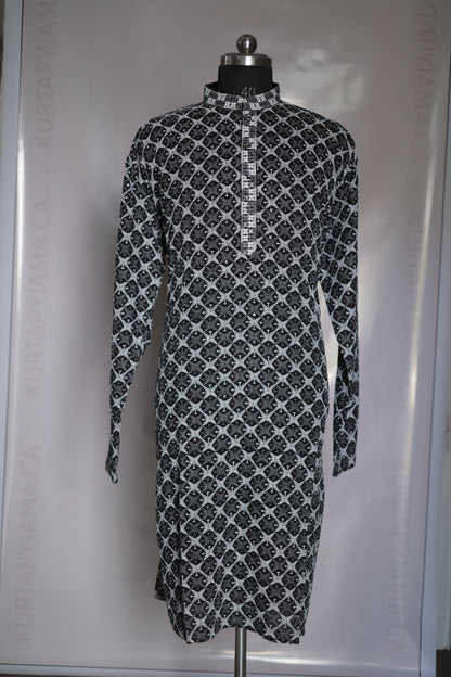 KPD4067 Plus Size Black Kurta with Pyjama