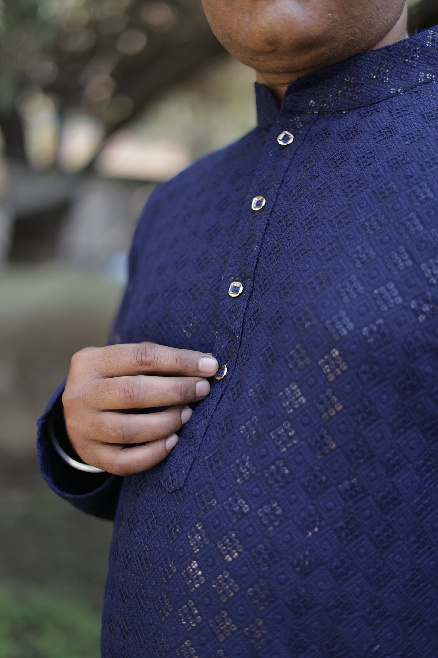 KPD6185 Navy Blue Kurta Pyjama Set