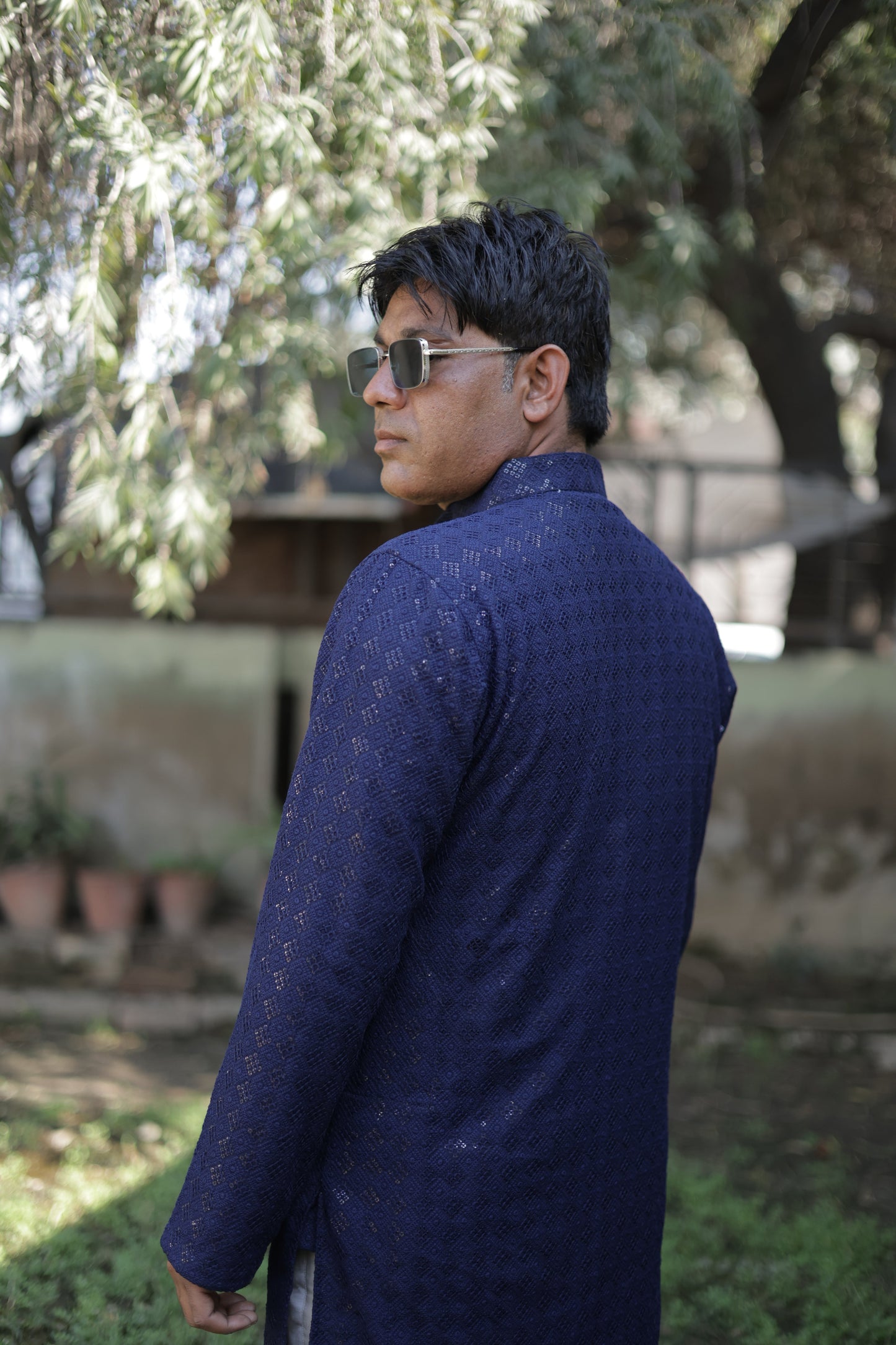 KPD6185 Navy Blue Kurta Pyjama Set