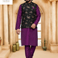 nehru jacket with purple leafs