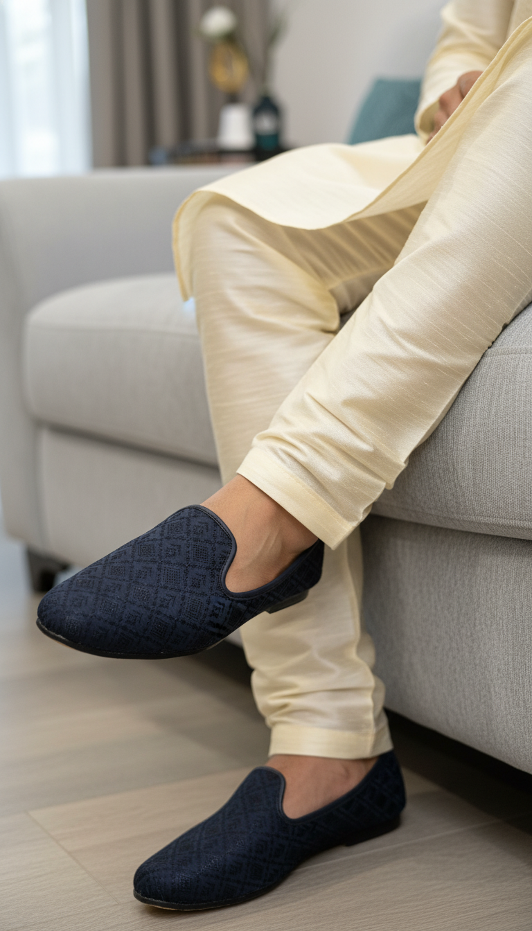 KPL0054 Navy Blue Jutti/Khussa For Men
