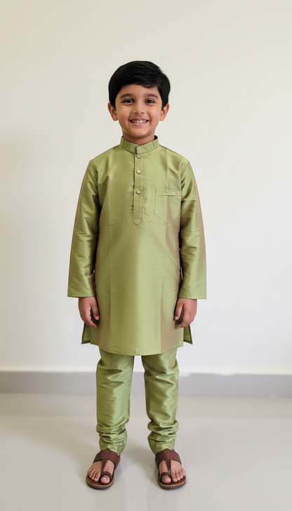 KPK7096 Olive Kurta Pyjama Set 5-6y