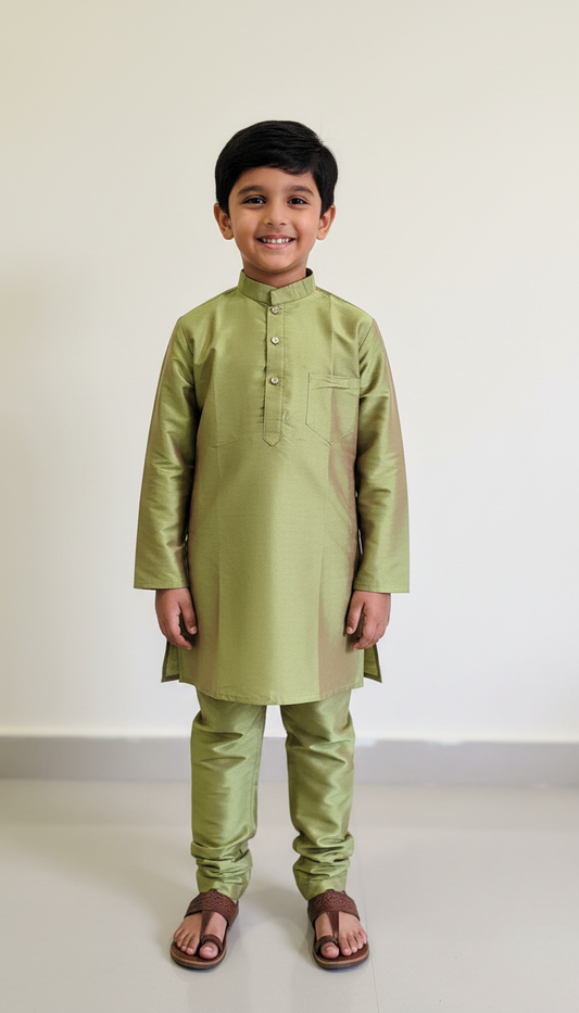 KPK7096 Olive Kurta Pyjama Set 5-6y