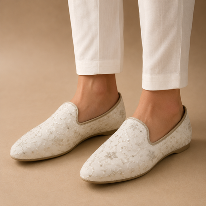 white with sequence jutti