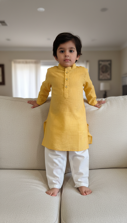 KPK7095 Yellow Kurta Pyjama 2-3yr