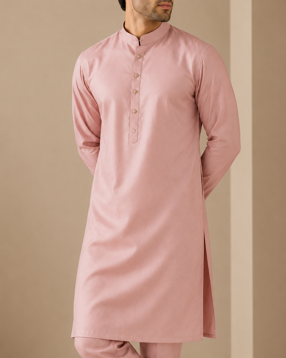 KPC1051 Blush Pink Classic Kurta Pant Set