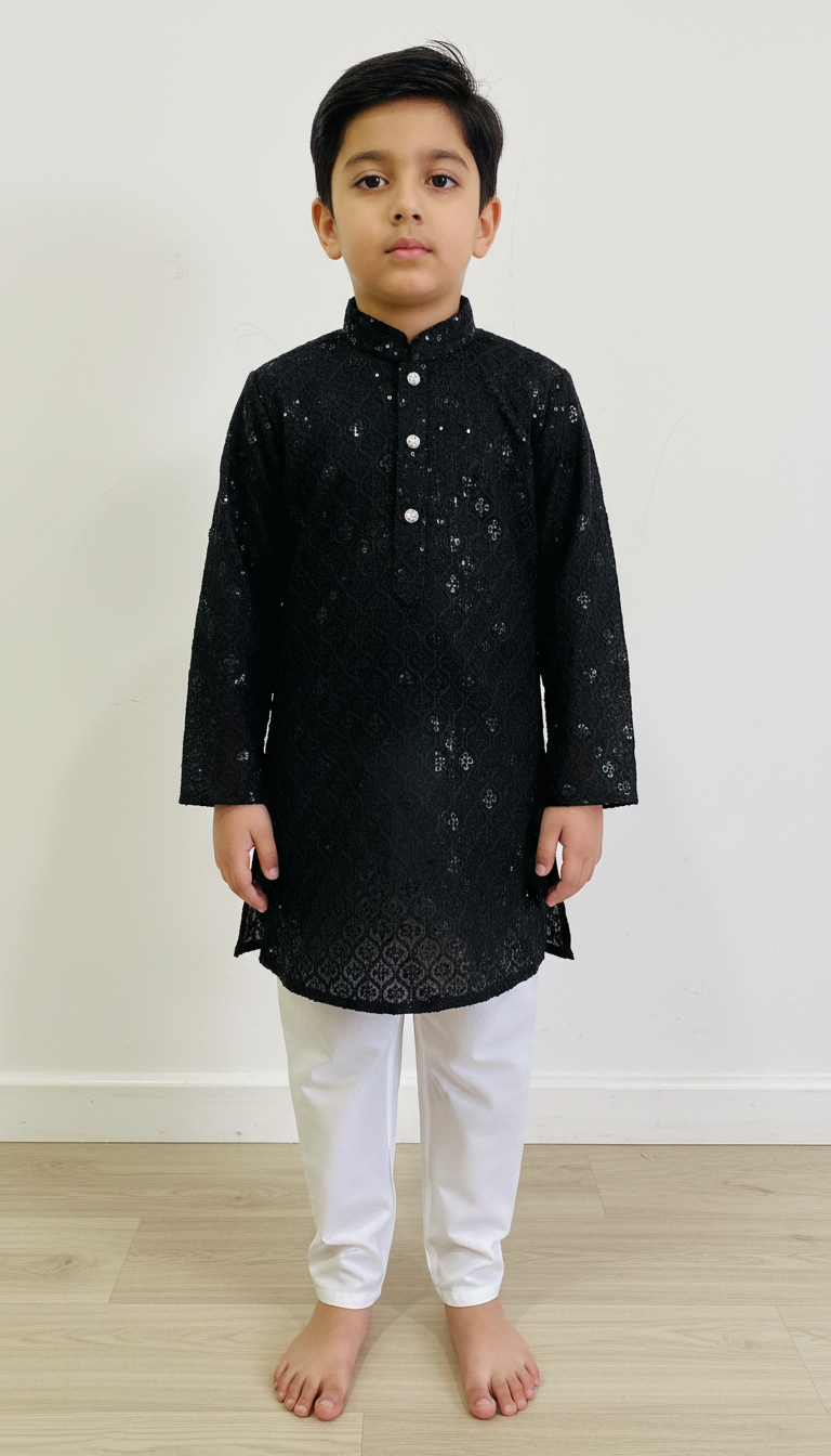 KPK5002 Black Kurta Pyjama Set