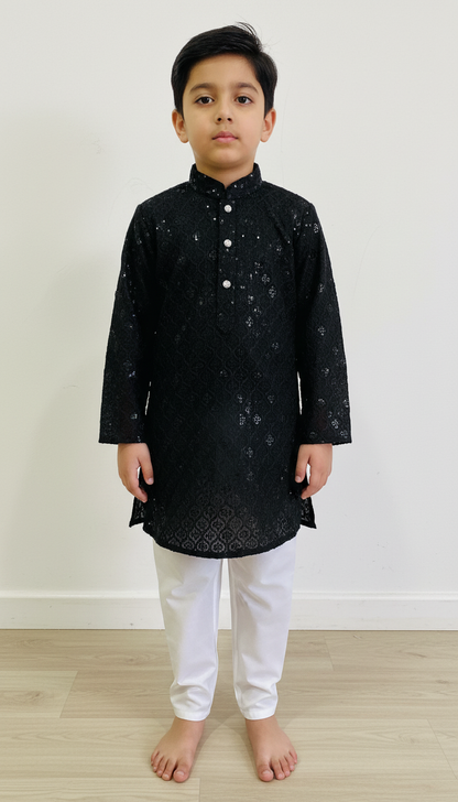 KPK5002 Black Kurta Pyjama Set