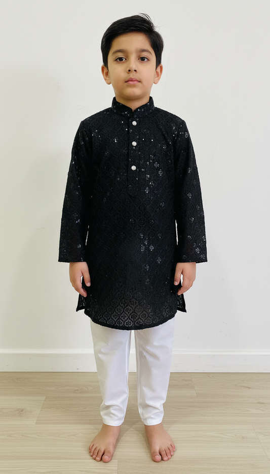 KPK5002 Black Kurta Pyjama Set