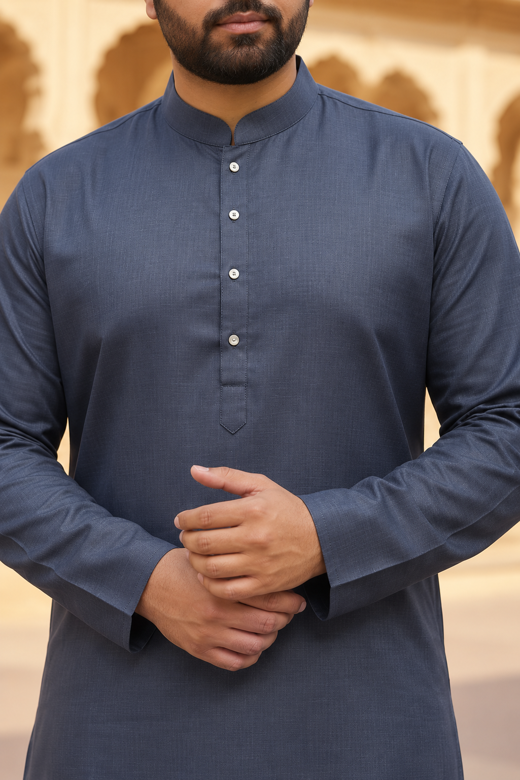 KPD6001 Plain Bluish Grey Kurta Pyjama