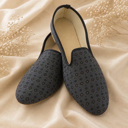 KPL0078 Dark Blue Gold Dot Geometric Jutti