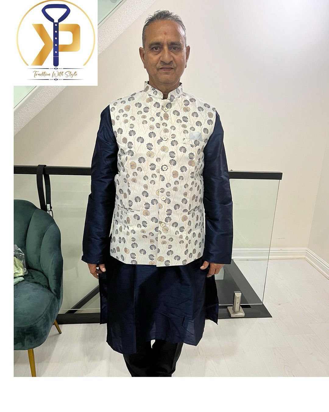 kurta pyjama with nehru jacket / koti
